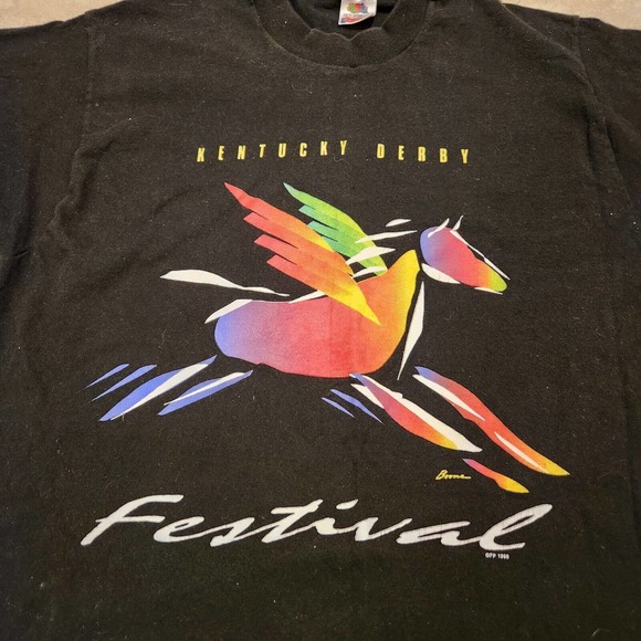 VTG 90s Kentucky Derby Festival Mens M Medium 1996 Single Stitch USA T Shirt - Picture 3 of 9